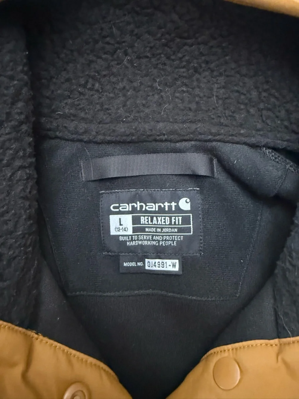 Carhartt Black Sherpa Jacket with Brown Trim - Picture 3 of 3